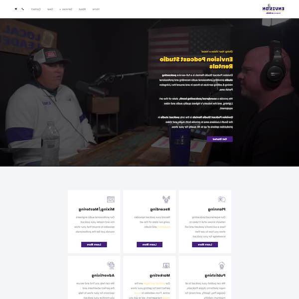 envision podcast studio rentals pay by the month website design
